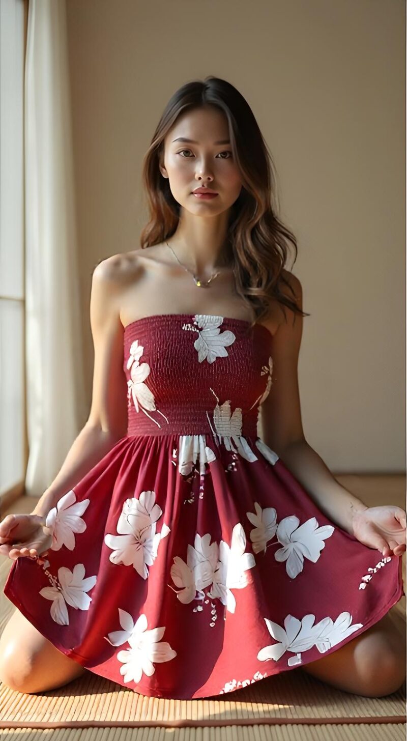 Strapless Boho Floral Sundress