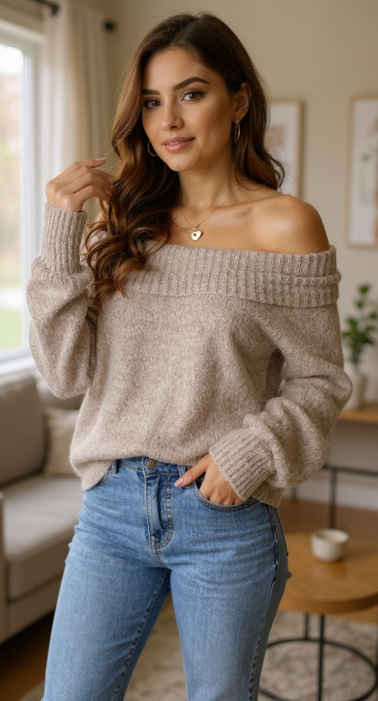 LILLUSORY Womens Off The Shoulder Sweater Oversized Batwing Sleeve Loose Pullover Sweaters Tops LILLUSORY Womens Off The Shoulder Sweater Oversized Batwing Sleeve Loose Pullover Sweaters Tops