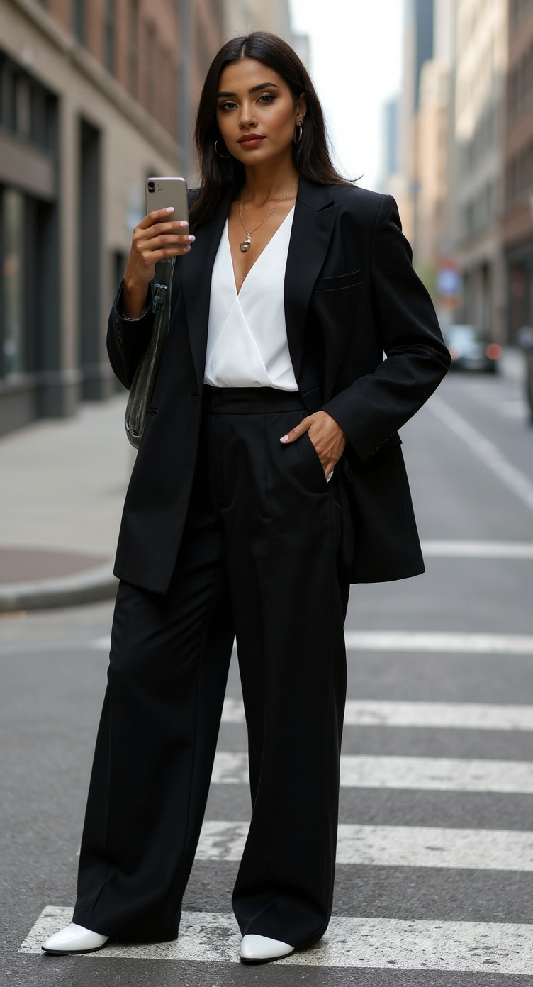 KIRUNDO Women Suits 2 Piece Set Business Casual Dressy Oversized Blazer Jacket and Wide Leg Dress Pantsuits Formal Outfits KIRUNDO Women Suits 2 Piece Set Business Casual Dressy Oversized Blazer Jacket and Wide Leg Dress Pantsuits Formal Outfits