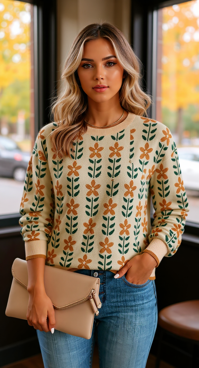 ZESICA Women's Long Sleeve Crewneck Sweater 2025 Fall Printed Cute Oversized Knitted Pullover Tops Trendy Clothes ZESICA Women's Long Sleeve Crewneck Sweater 2025 Fall Printed Cute Oversized Knitted Pullover Tops Trendy Clothes