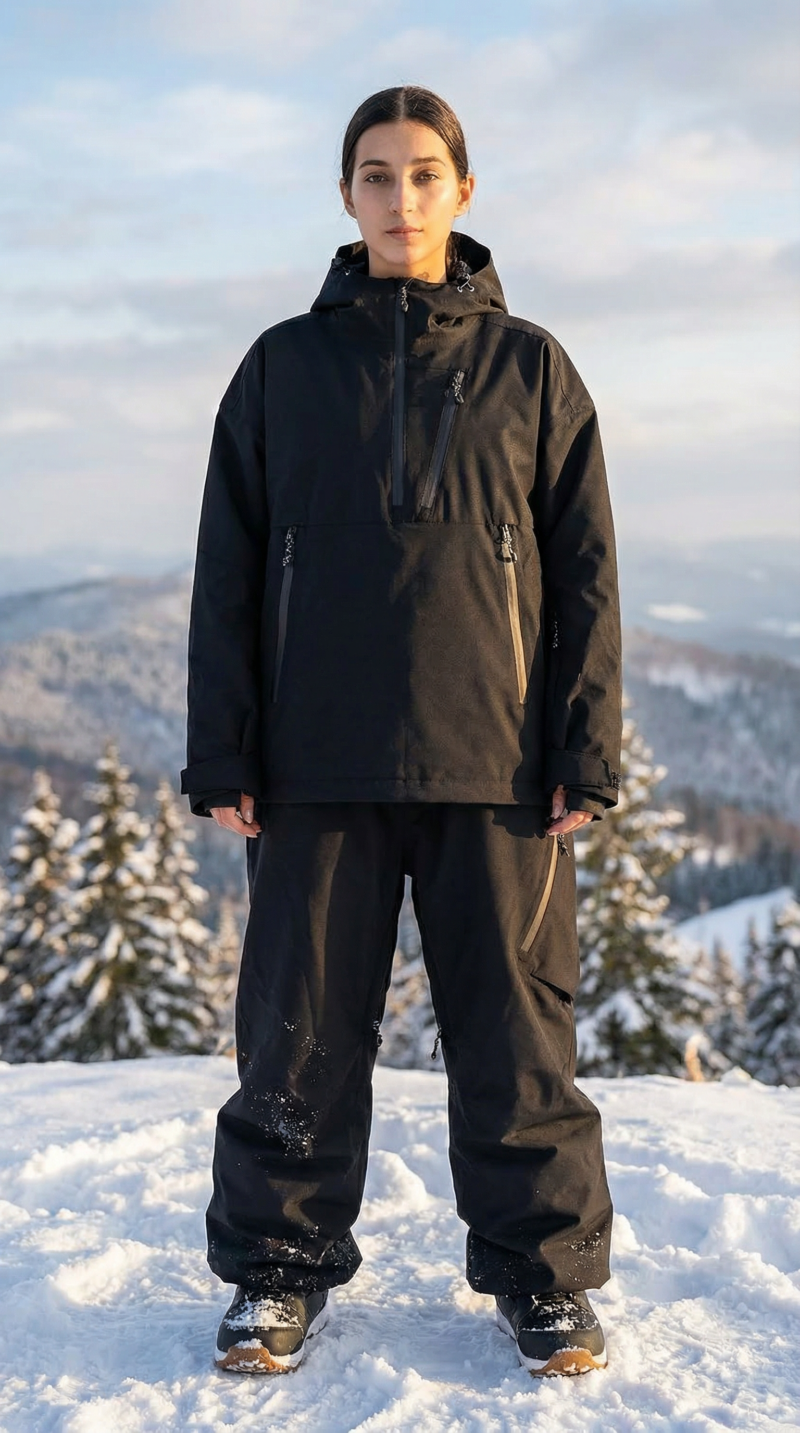 GSOU SNOW Women's Ski Jacket and Pants Set Baggy Snowboard Jacket Snow Suit Waterproof Windproof Hooded Coat