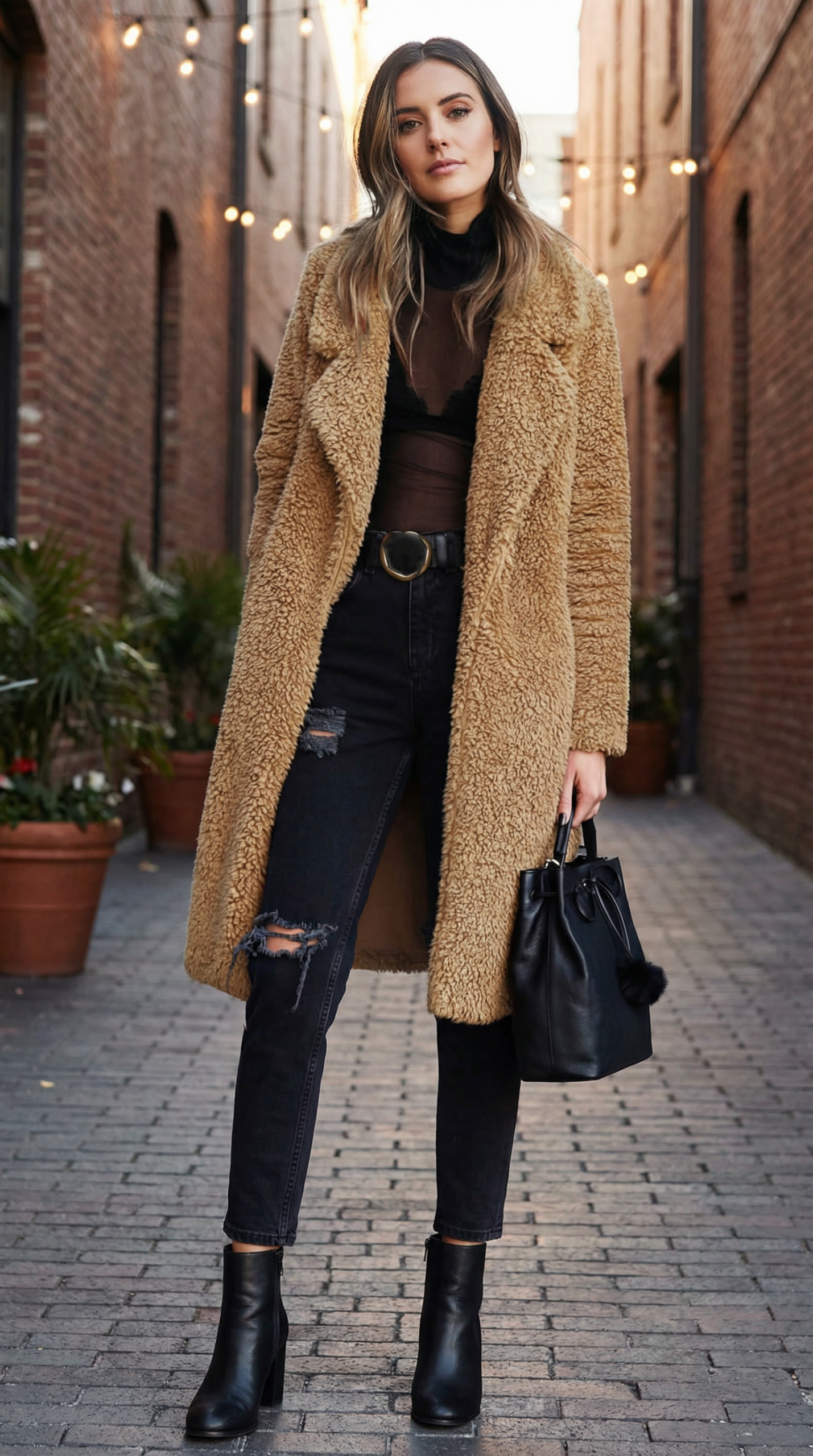 Angashion Women's Fuzzy Fleece Lapel Open Front Long Cardigan Coat Faux Fur Warm Winter Outwear Jackets Angashion Women's Fuzzy Fleece Lapel Open Front Long Cardigan Coat Faux Fur Warm Winter Outwear Jackets